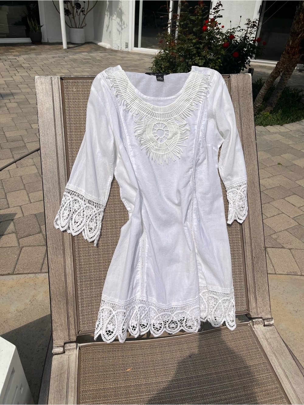 Boho Cream Crochet Tunic Dress